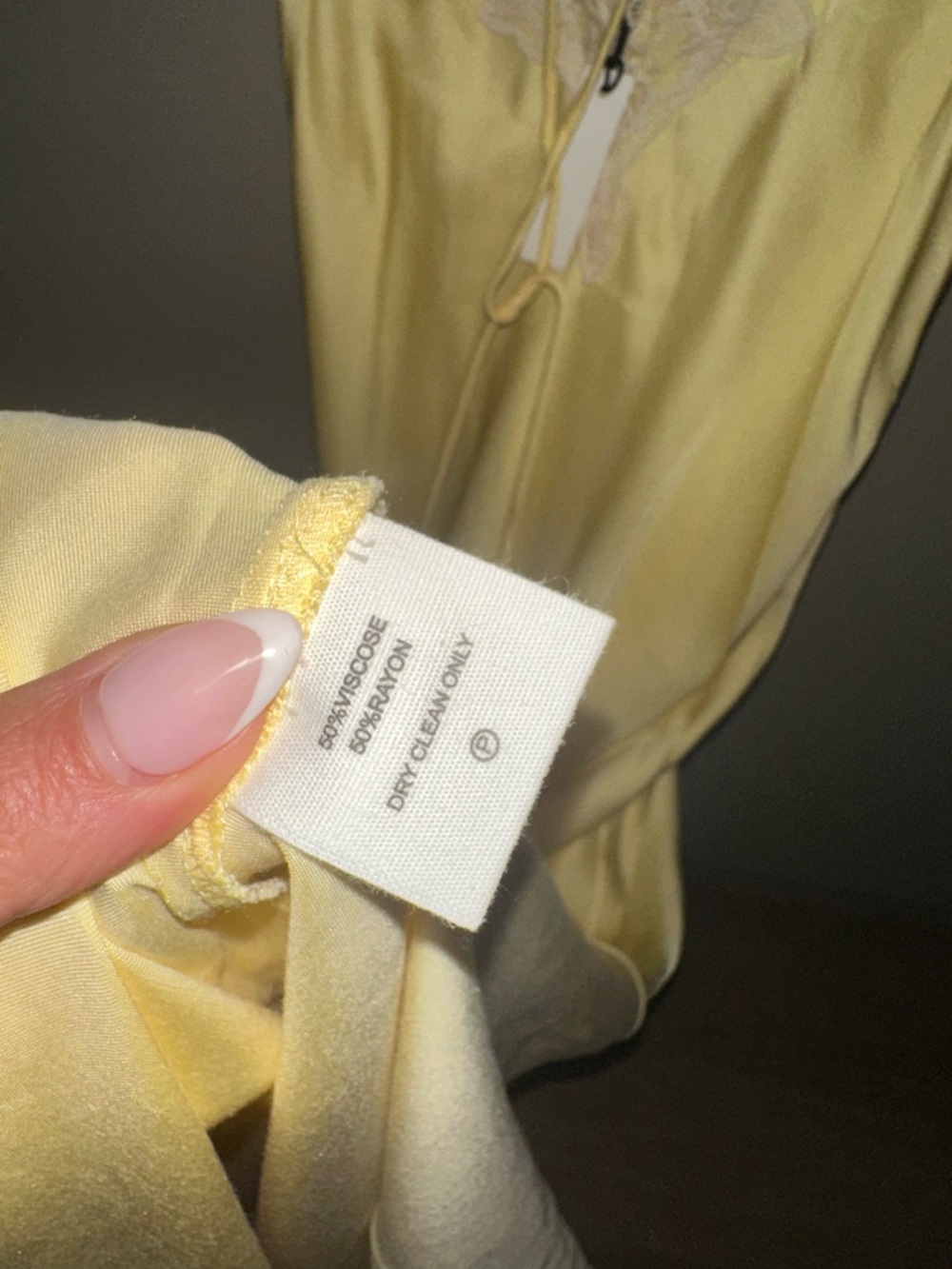 Rumored Yellow Satin Lace-Trim Slip Dress - Picture 10 of 11